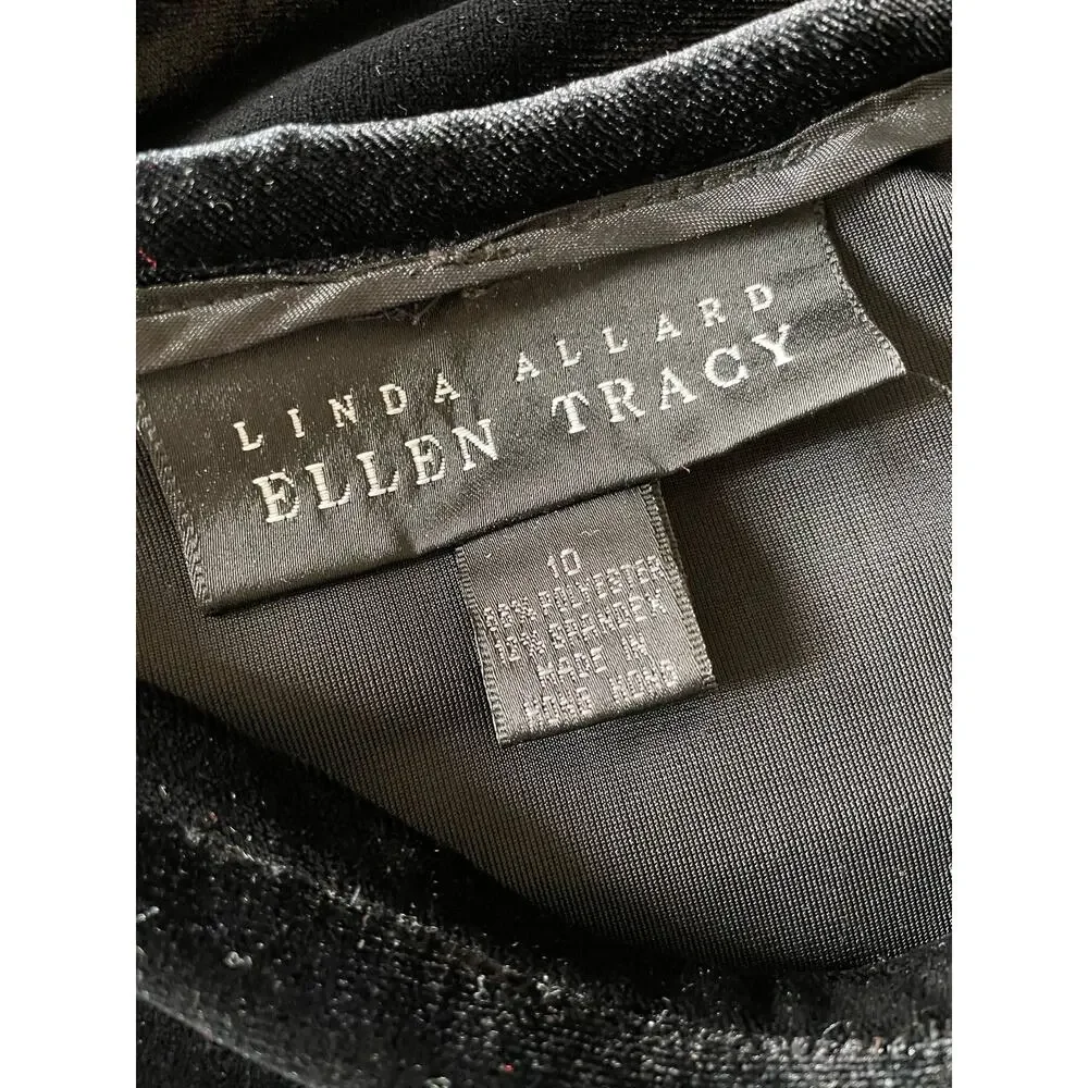 Linda Allard Ellen Tracy Black Velvet Maxi Skirt 10